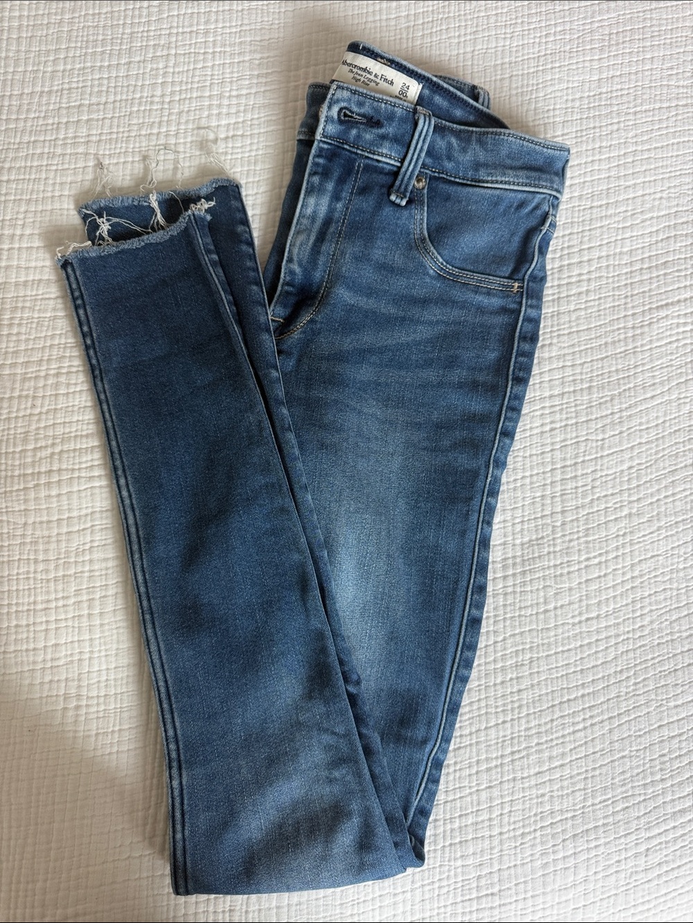 Abercrombie & Fitch Medium Blue High-Rise Skinny Jeans